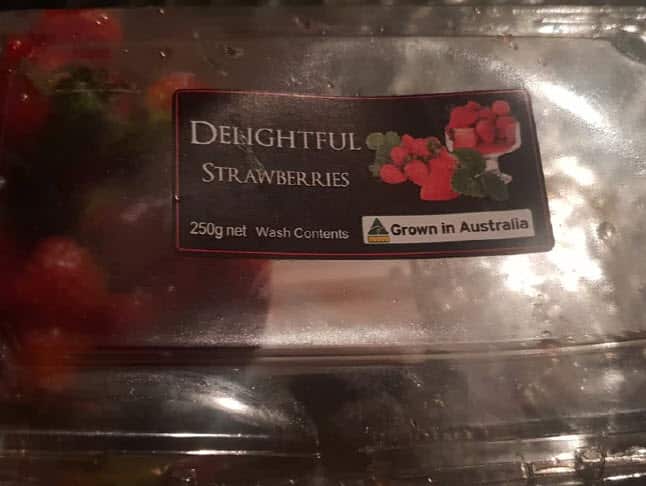 She said they were from a punnet of Delightful Strawberries