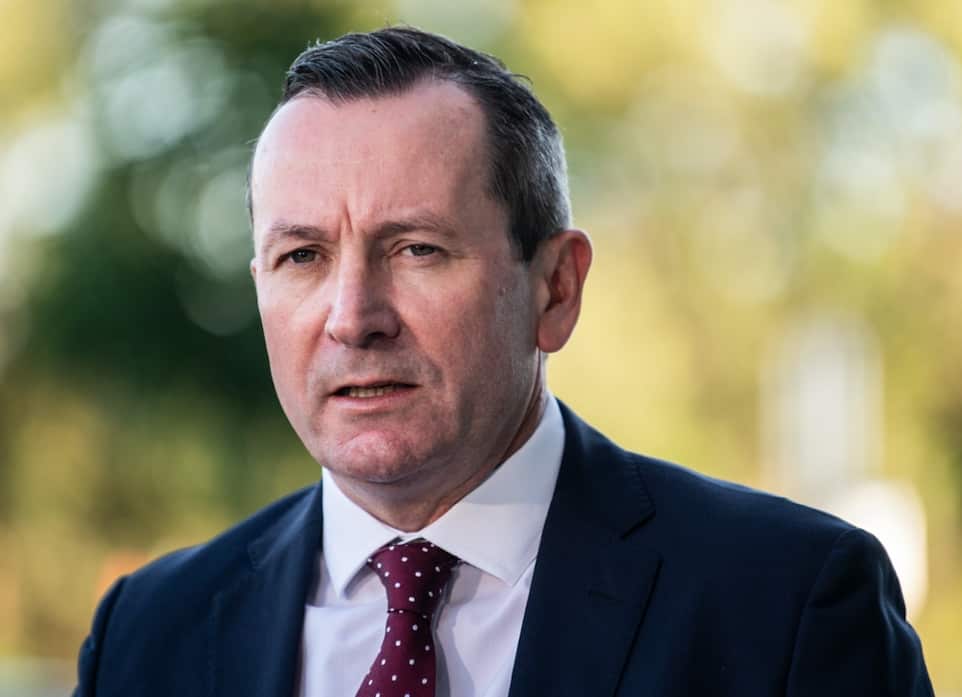 Premier of Western Australia Mark McGowan speaking to the media.