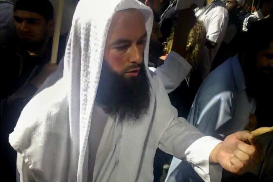 Yasin Rizvic attending a protest event in Melbourne in 2012.