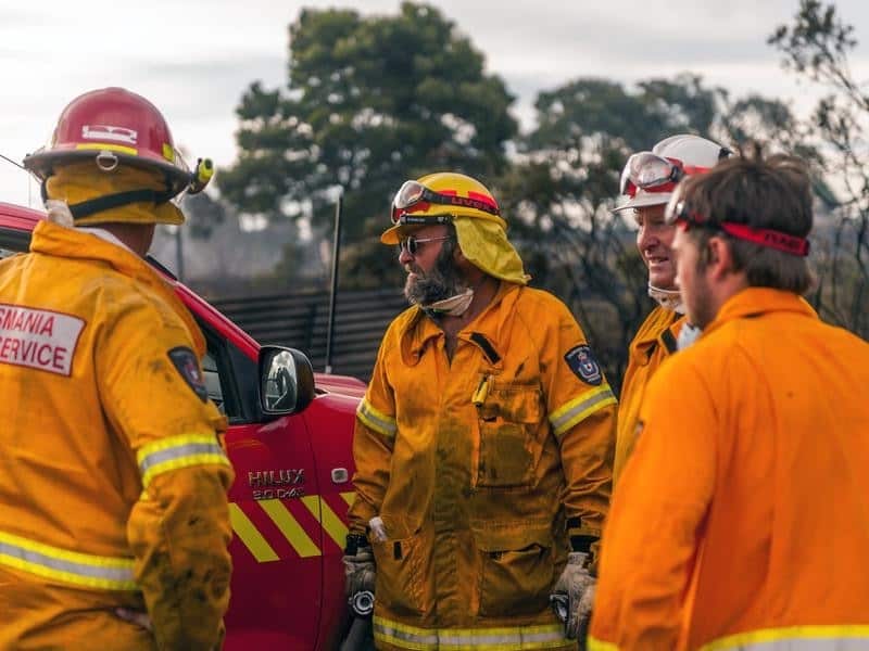 A file image of Tasmanian firefighters