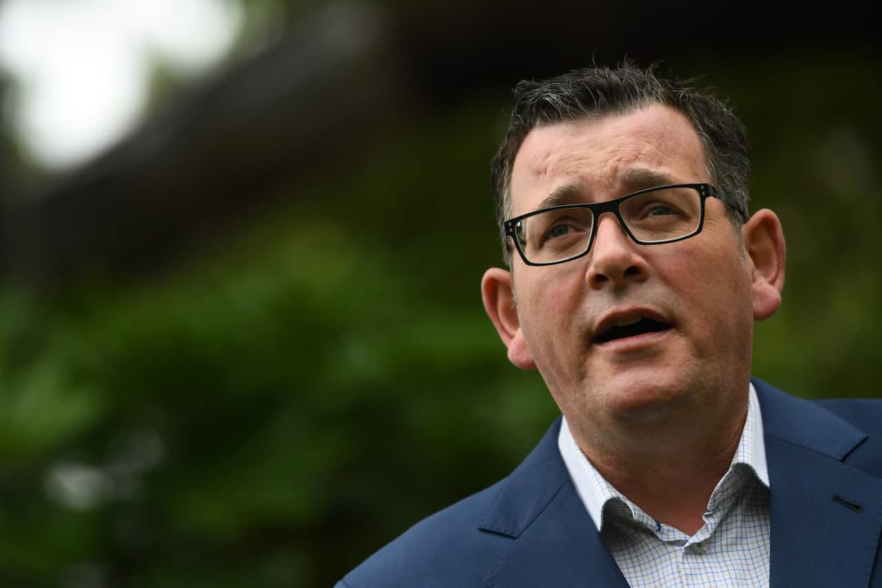Victorian Premier Daniel Andrews addresses the media during a press conference in Melbourne, Monday, December 21, 2020. (AAP Image/James Ross) NO ARCHIVING