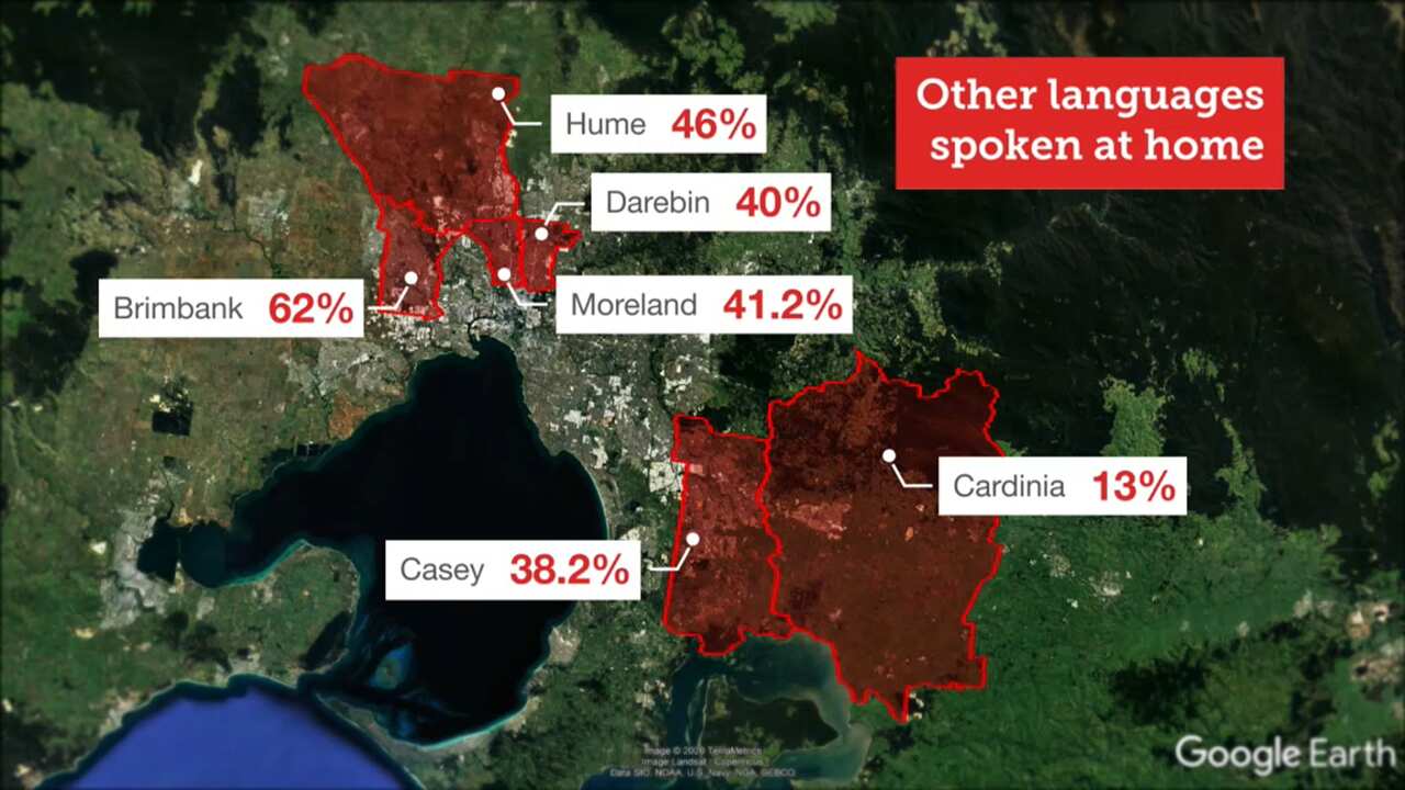 The six hotspots in Melbourne.