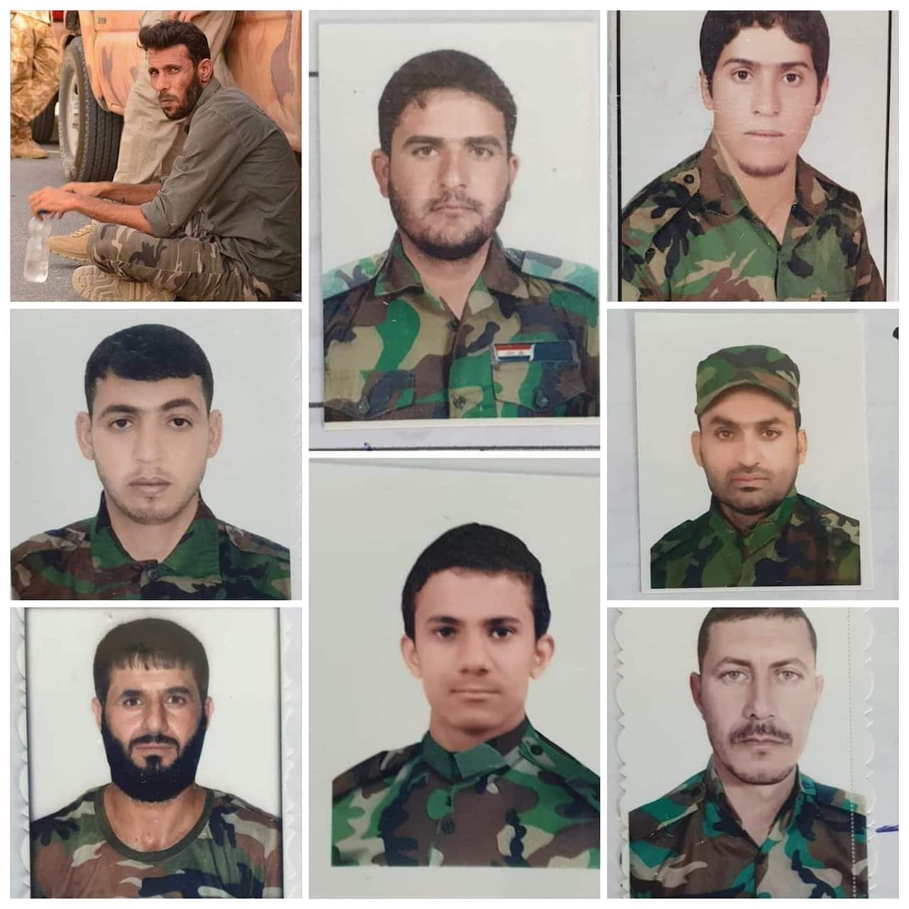 Collage of the dead members of Al Salam brigades members