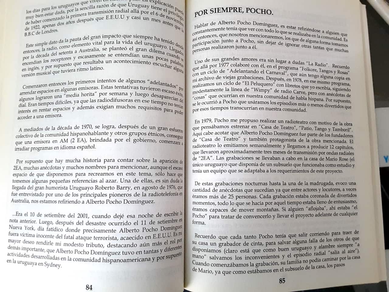 Pocho featured in book "Three decades of Uruguayan migration"