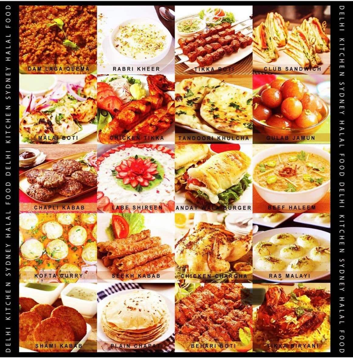 Various South Asian dishes in the menu.