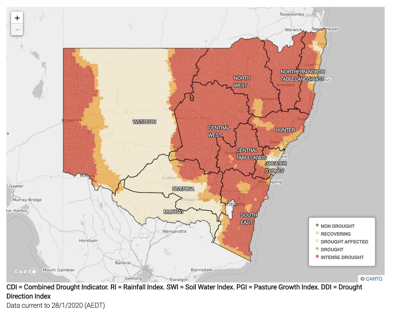 drought map Department of Primary Industries