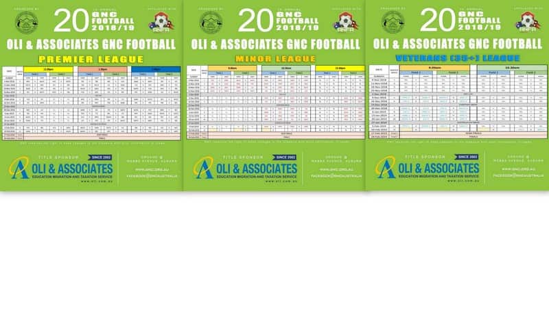 GNC Football 2018/19 schedule