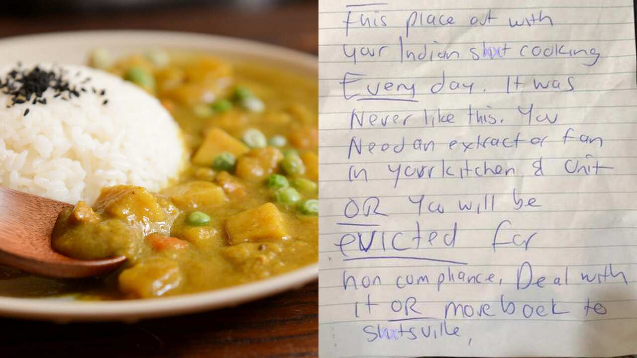 Indian cooking, racist flyer