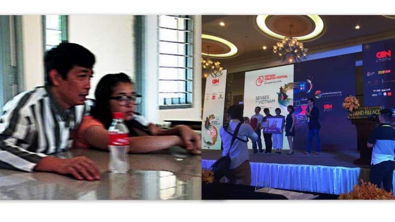 Bé Quân và Ba Thức tại trại Xuyên Mộc và lúc nhận Giải Đặc Biệt cuộc thi Sáng tạo Việt