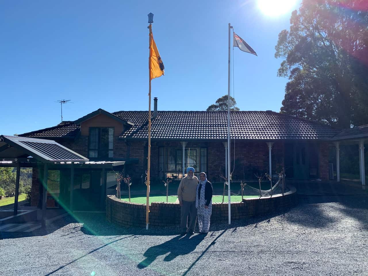 An outside view of Mr and Mrs Dhillon's residence in Tasmania. 