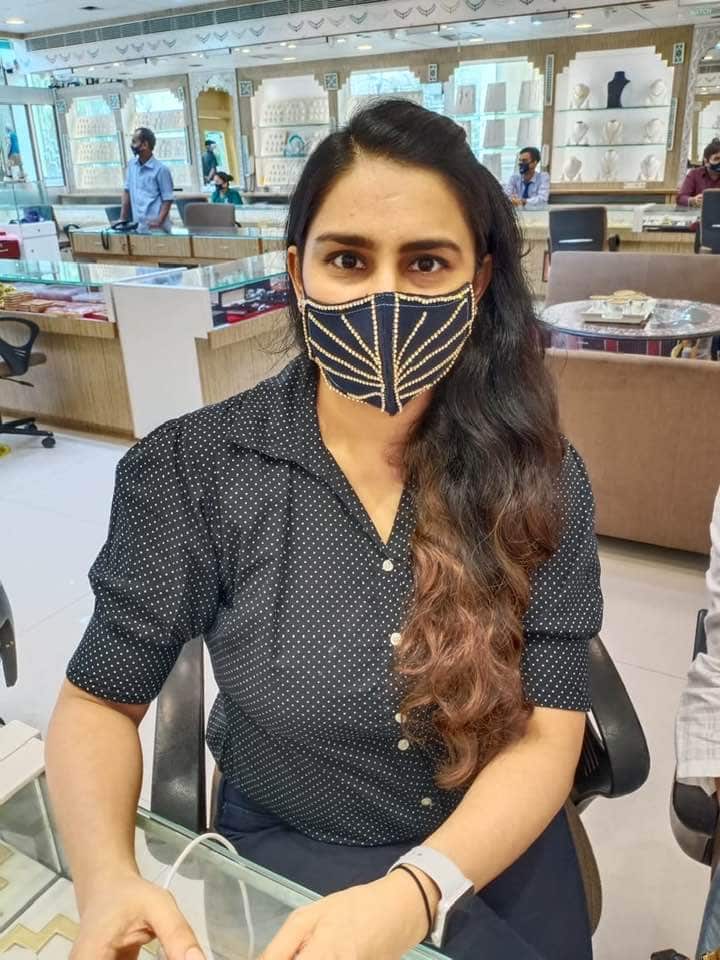 Diamond studded designer mask