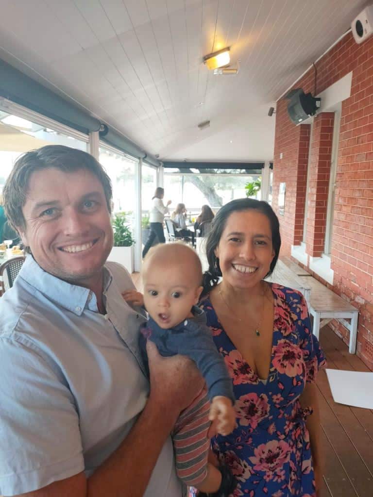 Diana Mozo with her husband and baby, Jonty