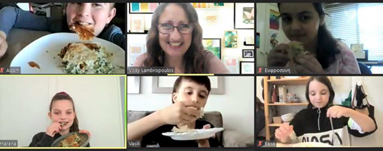 zoom screenshot of live cooking class