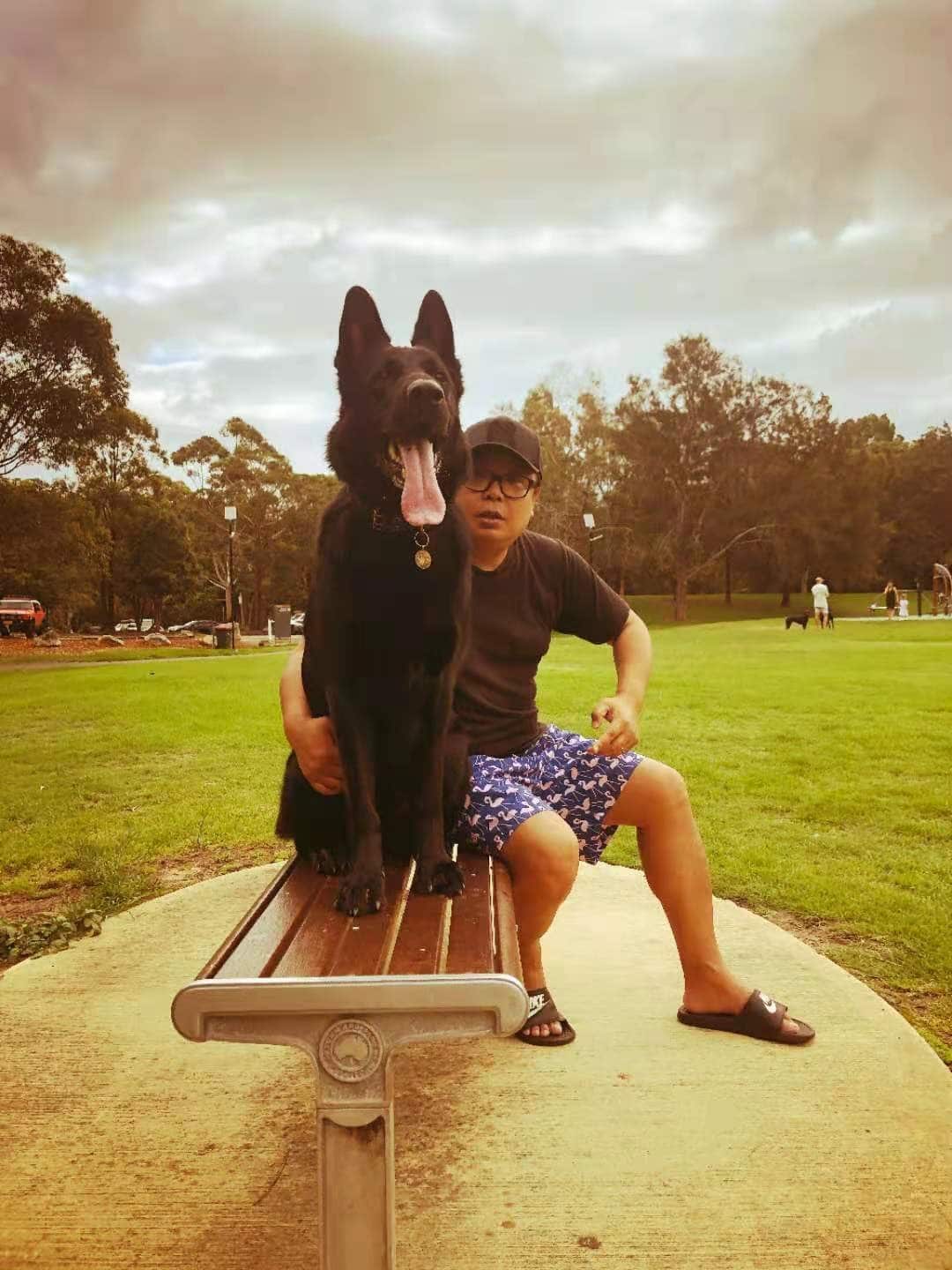 Robin and his dog Caesar