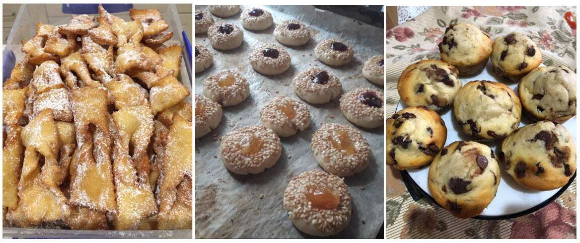 Sul gruppo si condividono piatti preparati in casa, a partire dal pane e dai dolci. Questi sono firmati da Isabella Monaco, Elisa d’Angelo e Antonia Timpano 