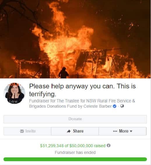 Celeste Barber Bushfire Appeal