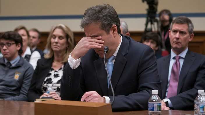 Michael Cohen, ex avvocato personale del Presidente Donald Trump, al termine della deposizione