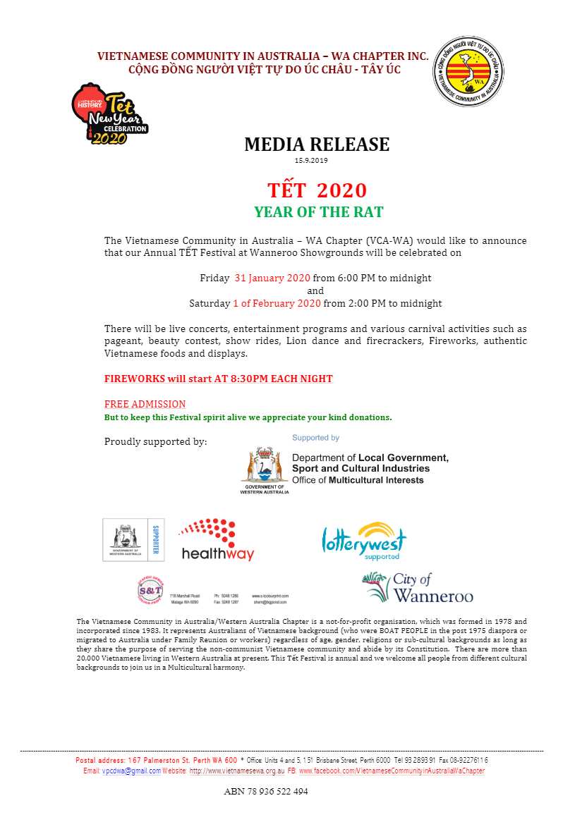 Tet 2020 in WA