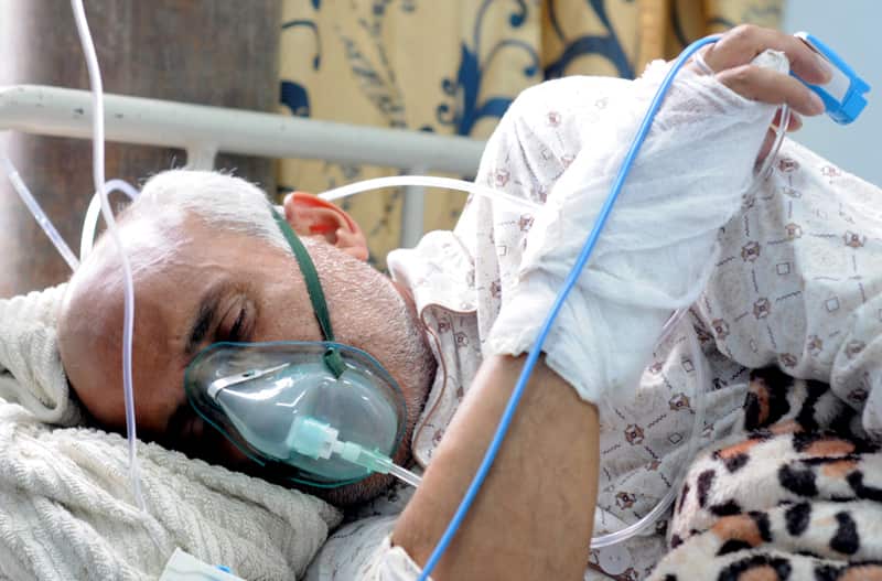 Dr  Govinda kc  continue his  fast un to death on 8th  day at teaching hospital  in Kathmandu on  Sunday, July 17, 2016.Photo: Keshab Thoker/Nagarik/Republica
