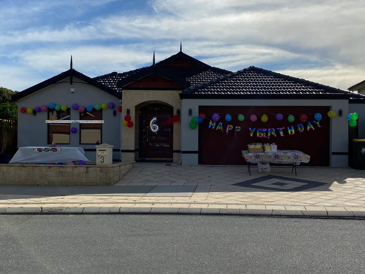 Drive through birthday party celebration during coronavirus restrictions