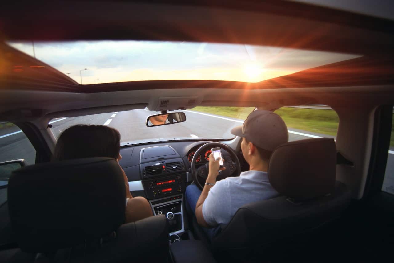 couple driving