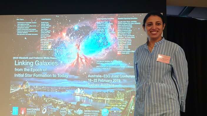 Dr Tayyaba Zafar at the Australia-ESO Joint Conference in Sydney, Australia.