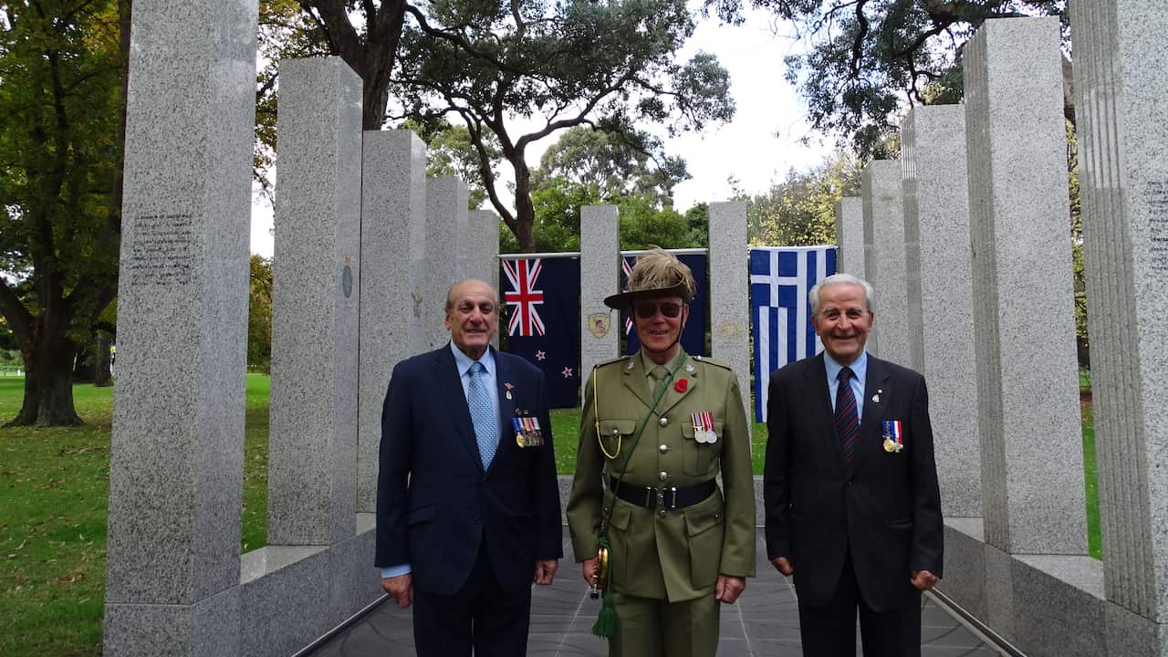 At the Hellenic-Australian war Memorial, Domain Gardens, Melbourne. 