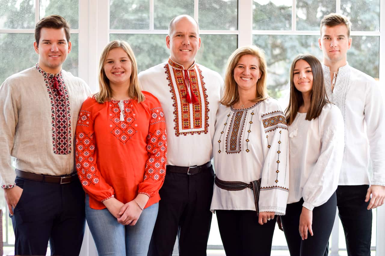 President of the Ukrainian World Congress Paul Grod and his family, Canada.