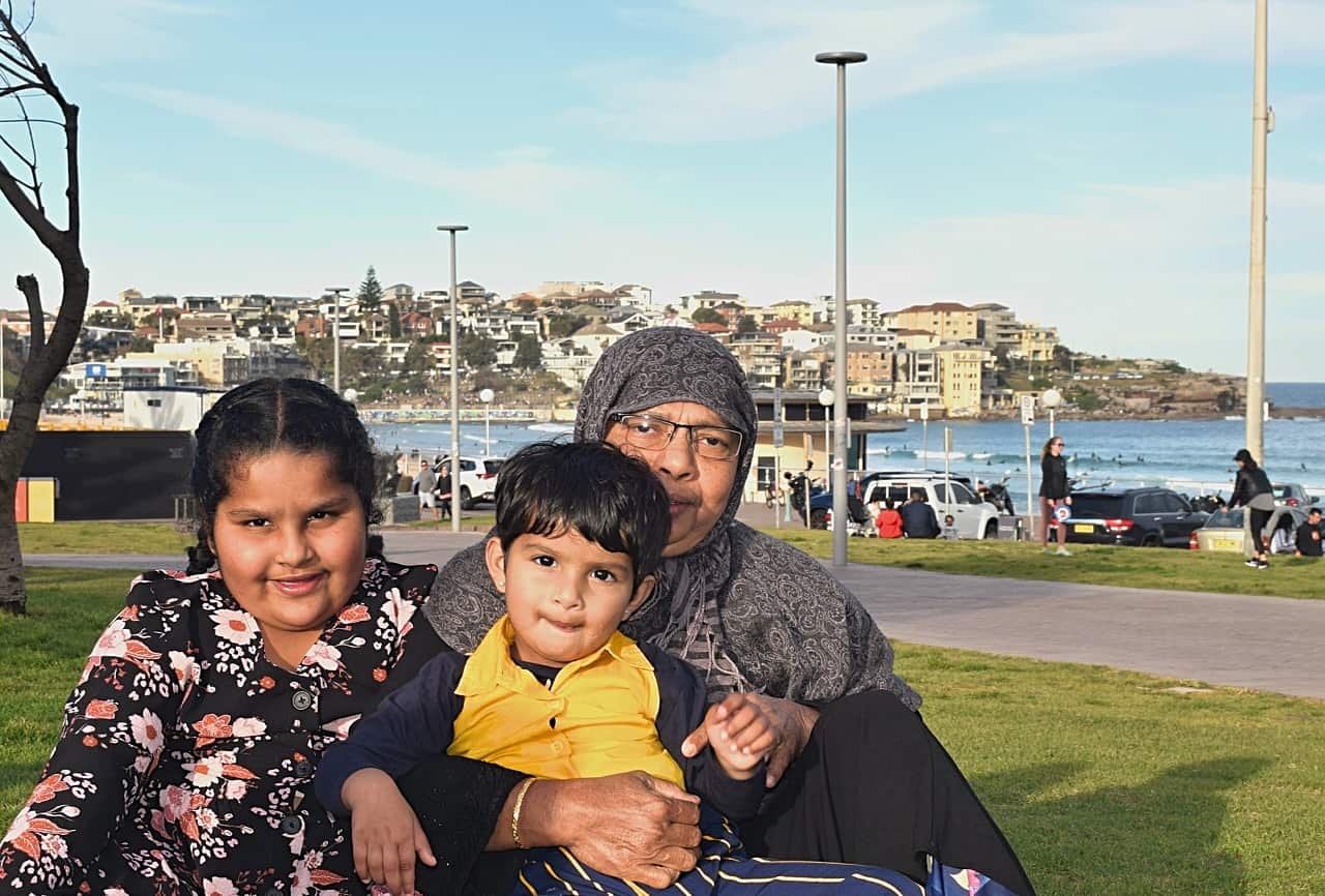 Ummal Faziria, who came to visit her son in Australia in November 2019.