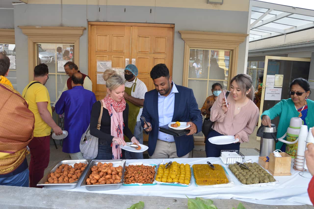Vegetarian food at the temple