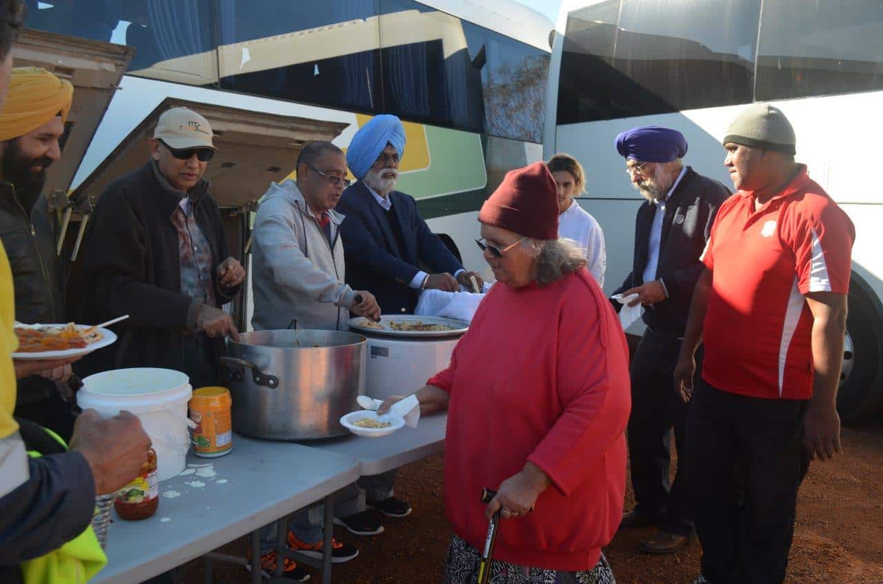 Rose Davis, the Noongar elder sharing a meal with the Sikh community