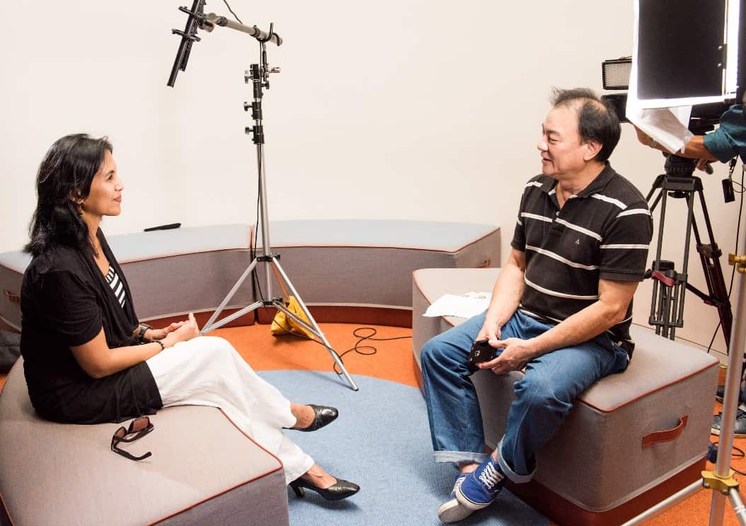 SBS Indonesian broadcaster interviewing Wendy Shamsuddin