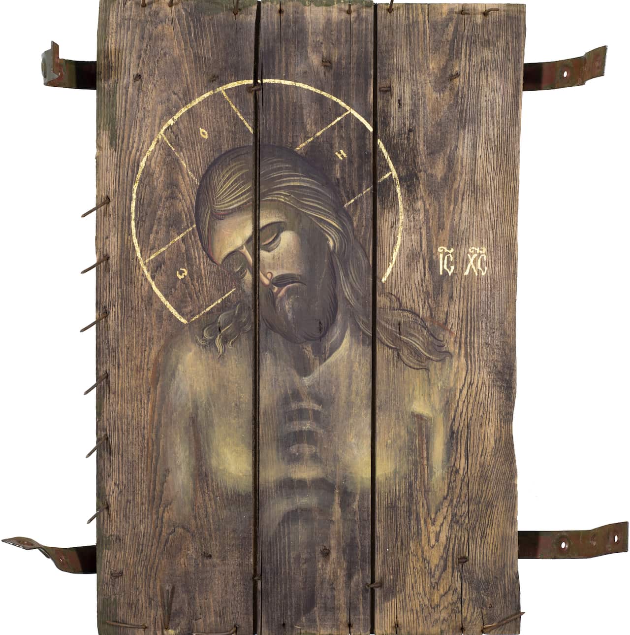 Christian icons painted on military ammo boxes