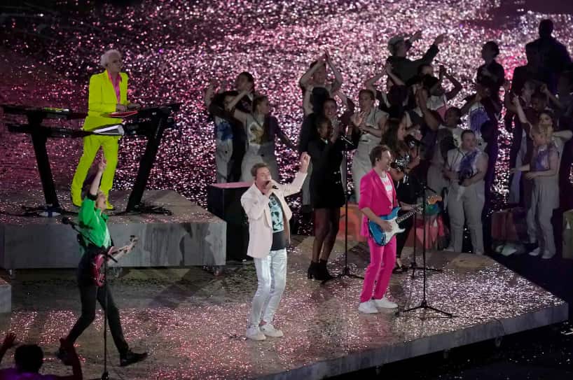 Duran Duran performs an iconic set during the Commonwealth Games opening ceremony. 