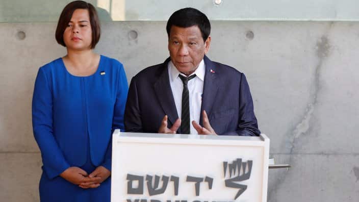 Duterte is on a four-day visit to Israel, the first visit by a Philippine president since the two countries' establishment of diplomatic relations in 1957, media reported.  