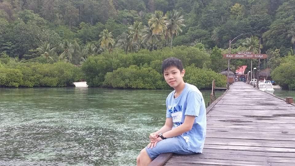 Dylan Phoon holidaying in Raja Ampat, Indonesia where he enjoyed diving, 2017.