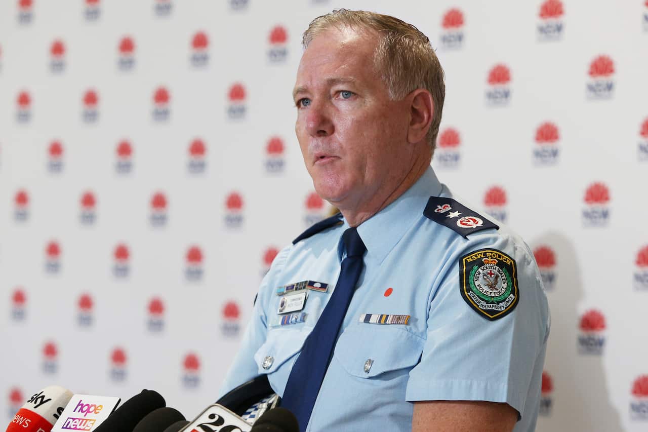 NSW Police Commissioner Mick Fuller speaks to the media during a press conference in Sydney