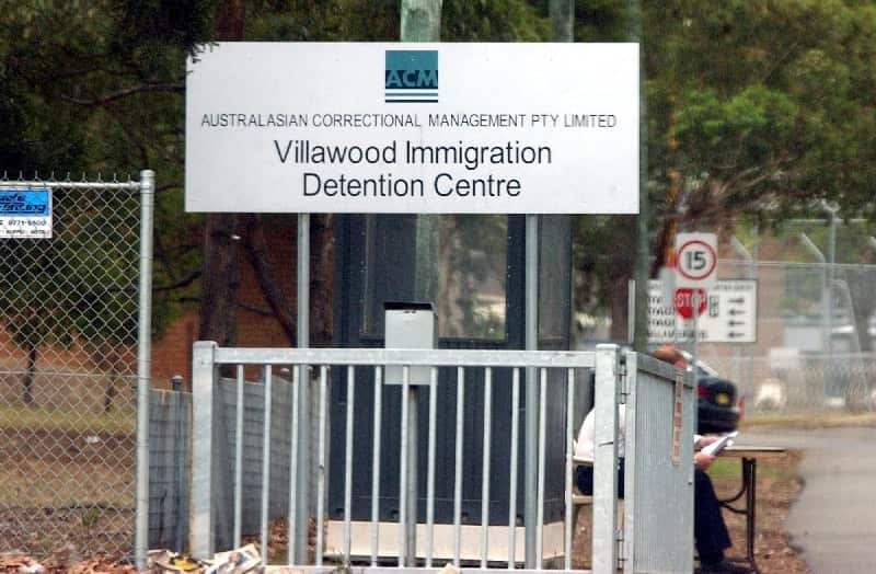 The front gate of the Villawood Detention Centre in Sydney.