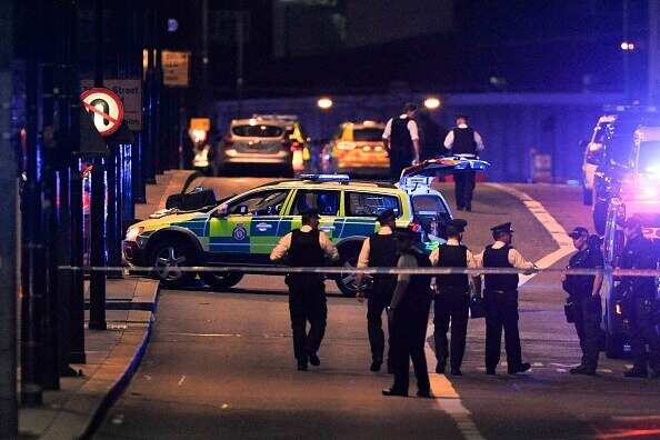 Armed police killed the suspect after he stabbed several people. 