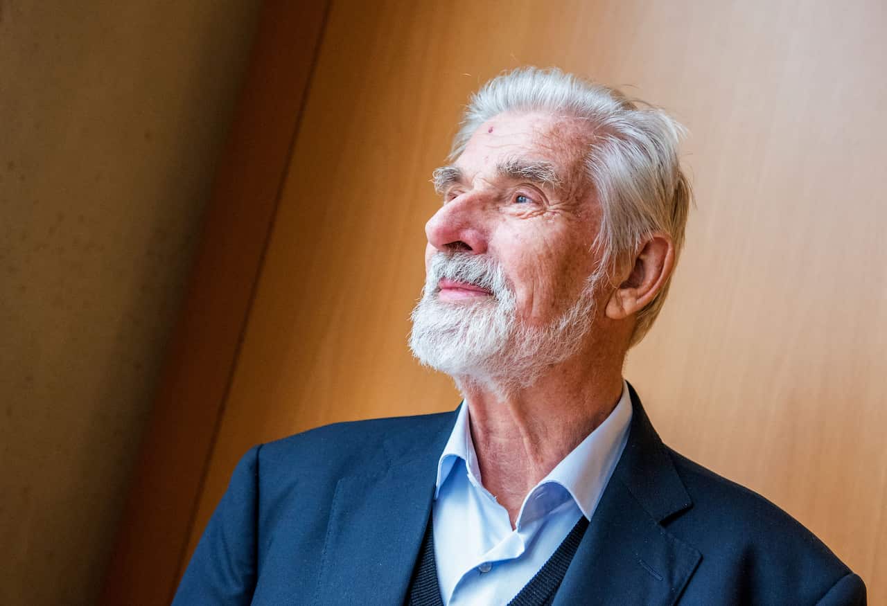 Co-winner of the 2021 Nobel Prize in Physics, Klaus Hasselmann of Germany at the Max-Planck institute in Hamburg, Germany, on the 5th of October, 2021.