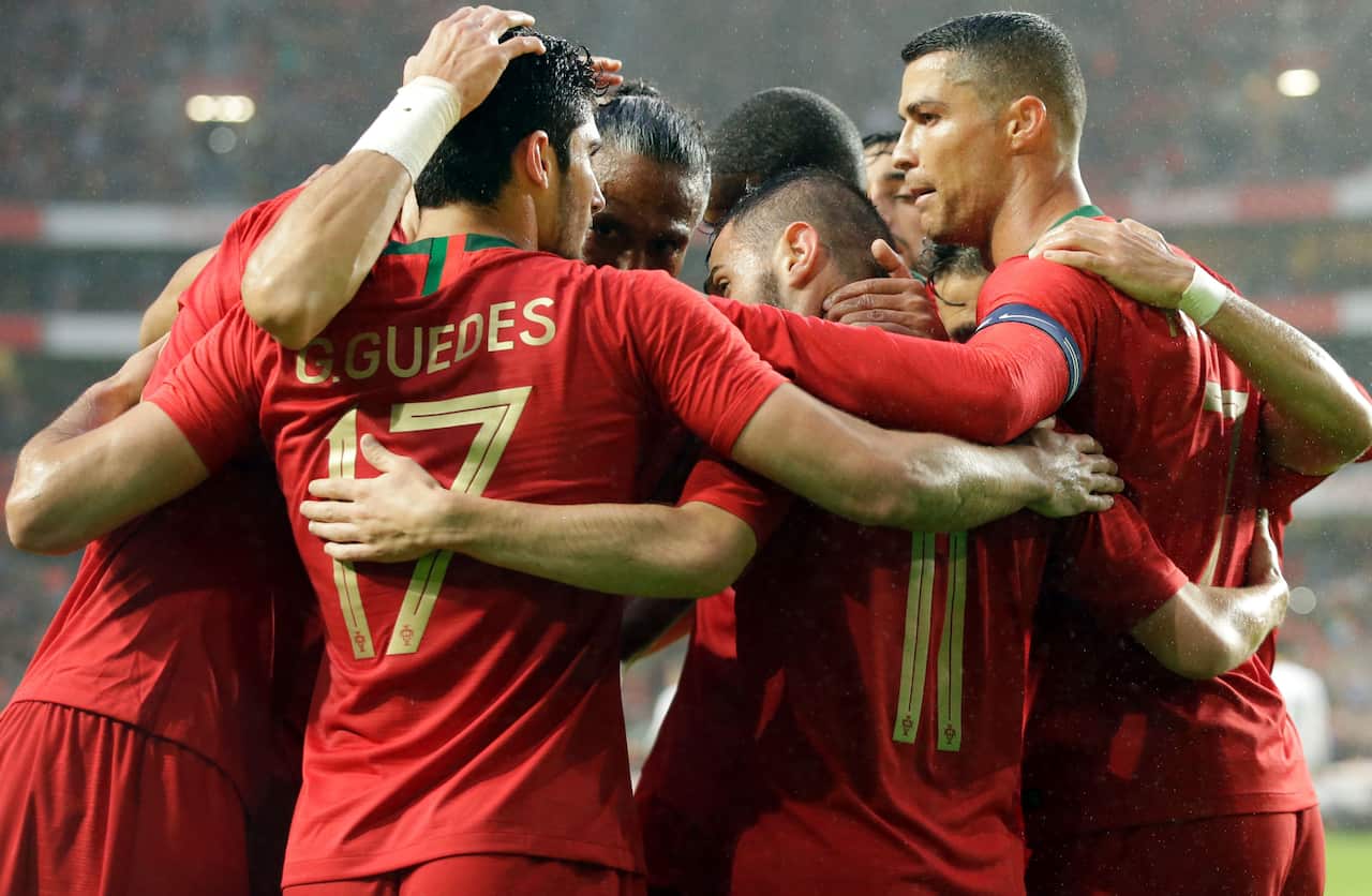 Goncalo Guedes Cristiano Ronaldo Portugal Algeria 2018 FIFA World Cup