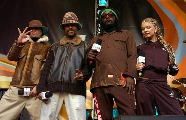 American Hip Hop group The Black Eyed Peas seen on the MTV TRL UK show, in Camden London.  hl120903   (Photo by Ian West - PA Images/PA Images via Getty Images)
