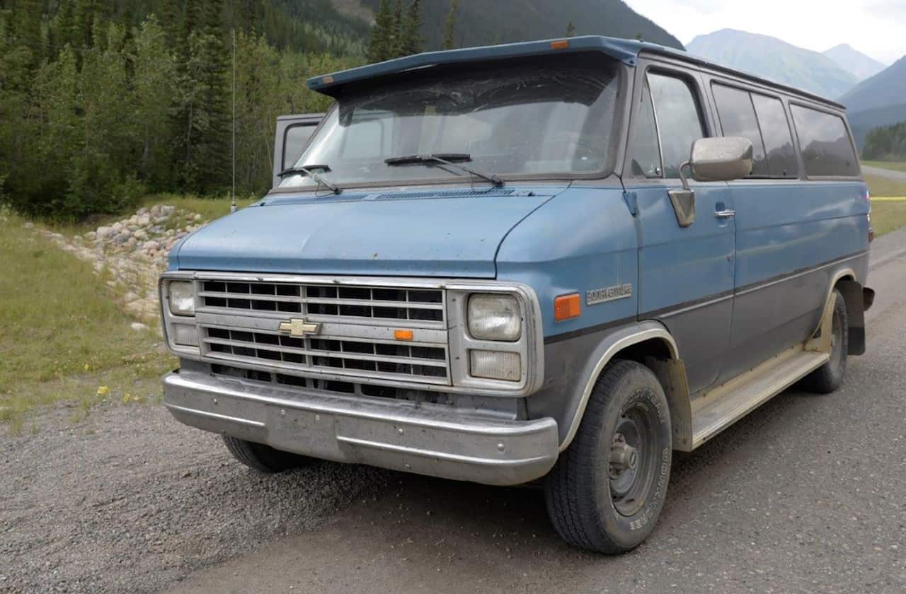 A supplied image obtained on Saturday, July 20, 2019, of the van used by Lucas Fowler and his American girlfriend Chynna Deese