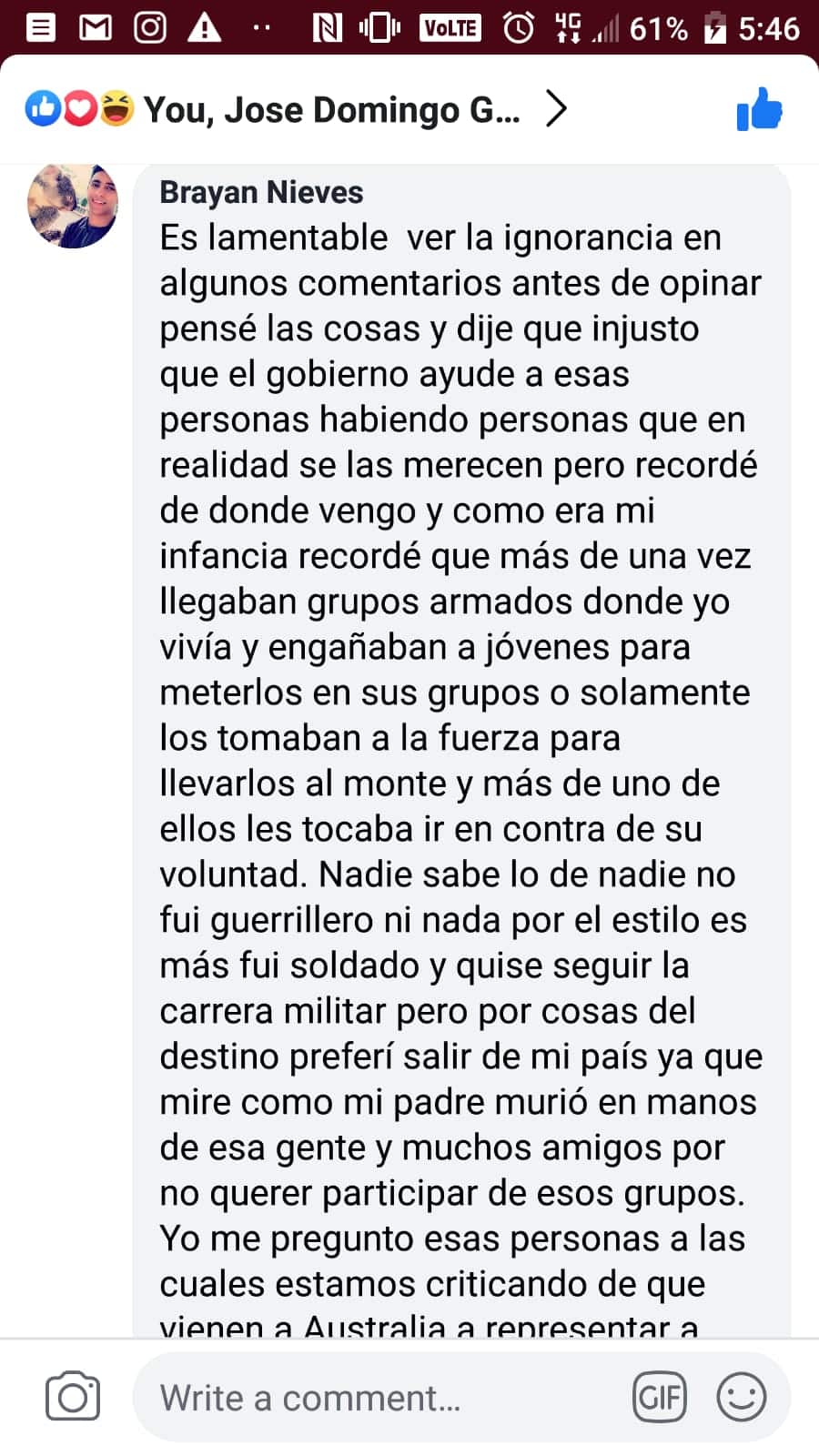 Opiniones sobre visita exFARC a AUstralia