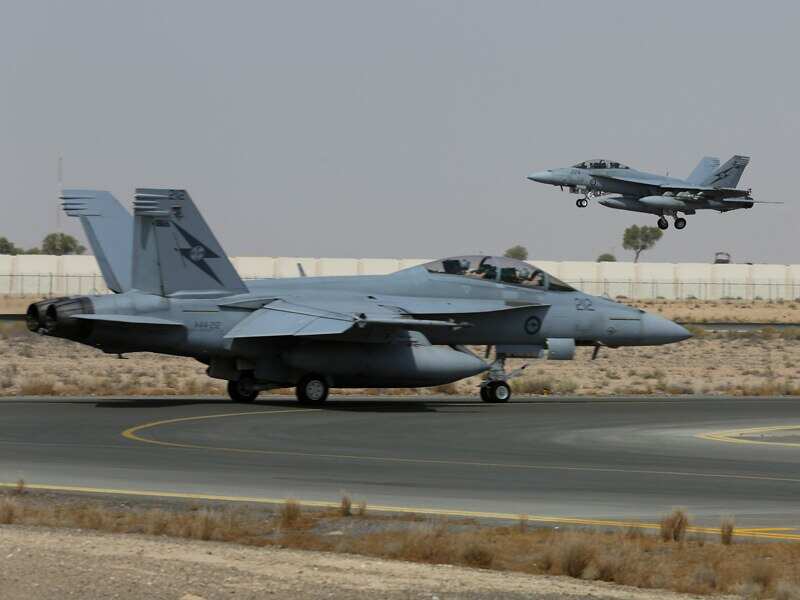 A Royal Australian Air Force F/A18F Super Hornet