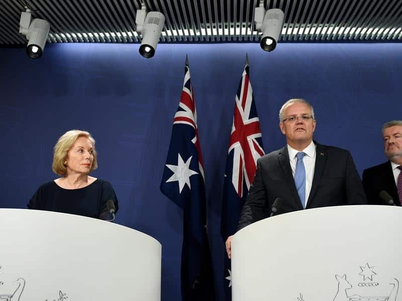 Ita Buttrose with Prime Minister Scott Morrison in 2019.