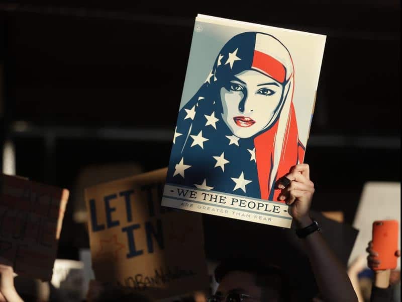 A file image of a protest when the ban was imposed 18 months ago