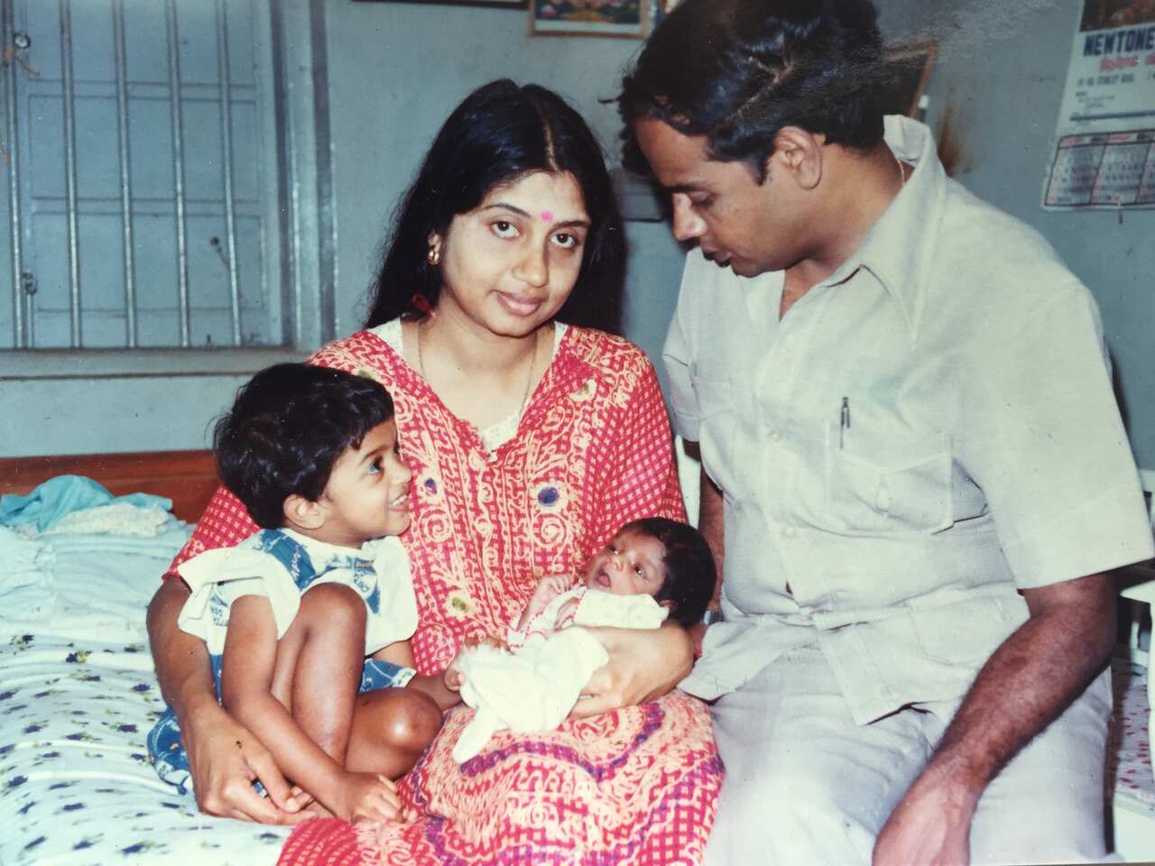 A young Rangan and his family