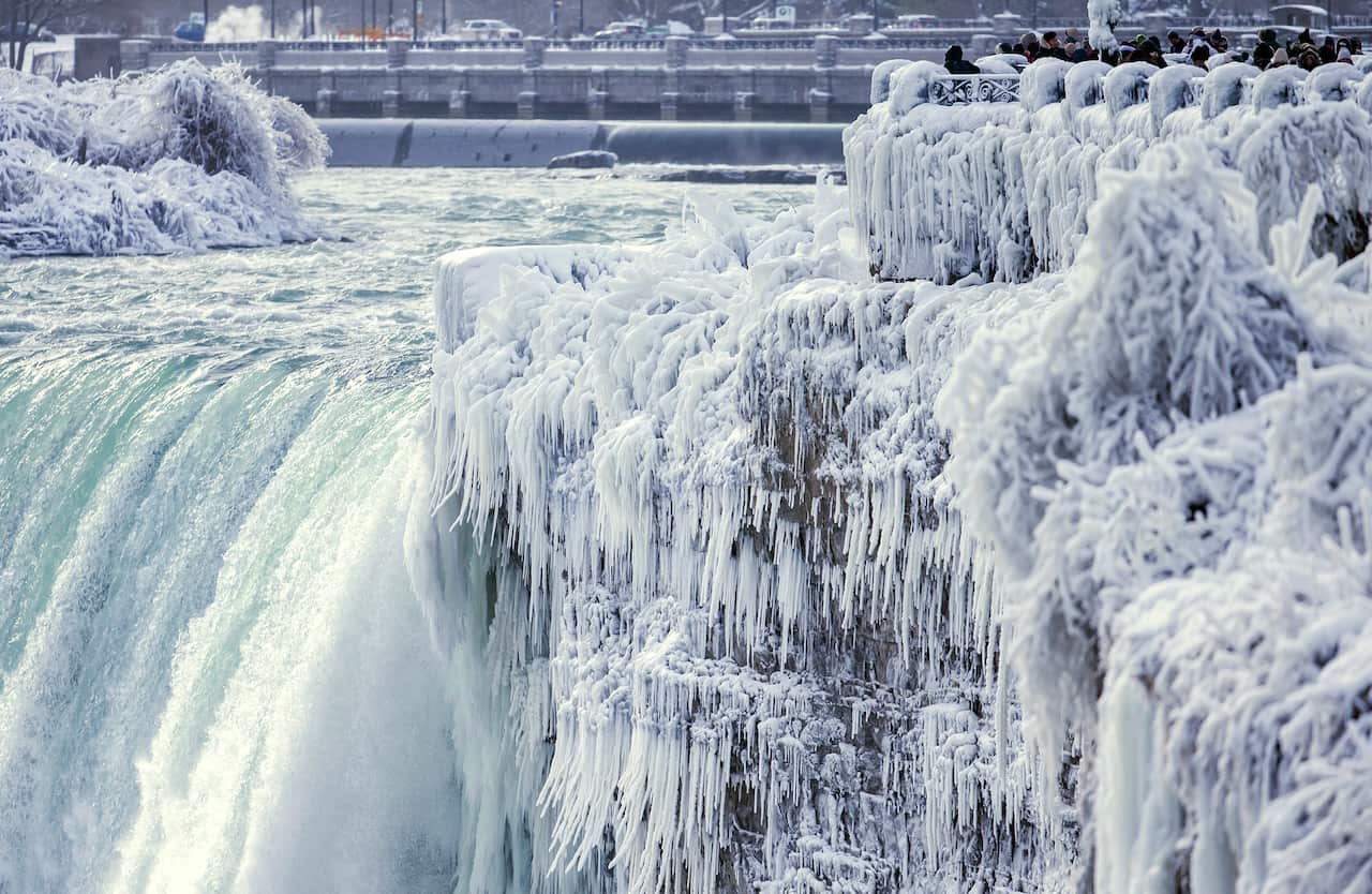 If the icy temperatures continue, Niagara Falls could freeze over completely in January.