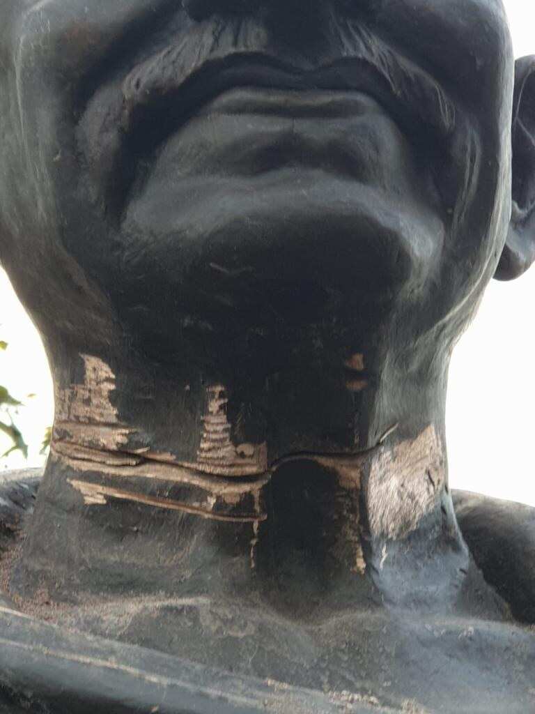 A life-size statue of Mahatma Gandhi has been vandalised in Melbourne.